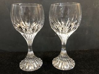 Pair Baccarat “massena” 6 1/2” Red Wine Glasses W/boxes Msrp $380