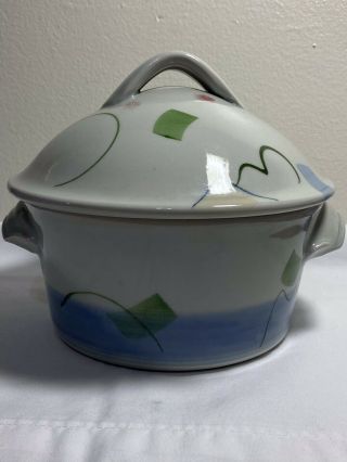 Vintage George Handy Art Pottery Bowl With Lid