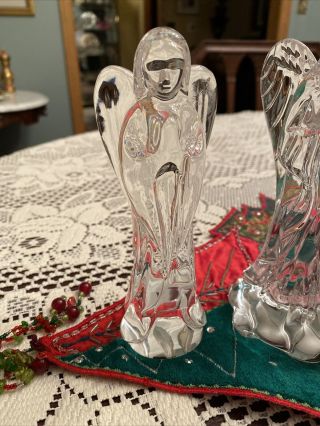 Waterford Crystal Nativity Angels Set of 3 Praying Lute Horn With Boxes 2