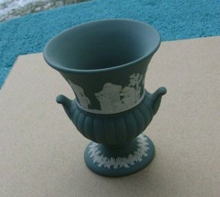 Wedgwood Jasperware Green Blue Miniature Urn Vase With Handles Stock G