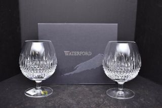 Waterford Barware,  Lismore Diamond Brandy Glasses Goblets,  Set 2 Pair Stemware
