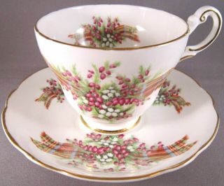 Regency Bone China Teacup & Saucer - Scottish Tartan - England