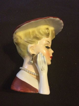 Vintage NAPCO Lady Head Vase C5046 2
