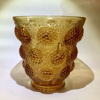 Art Deco Verlys Vase Les Cabochon Amber Pressed Glass Fenton Vase