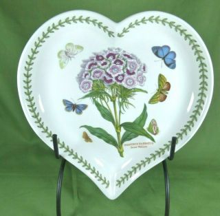 Portmeirion Botanic Garden Heart Shaped Dish Dianthus Barbatus Plate