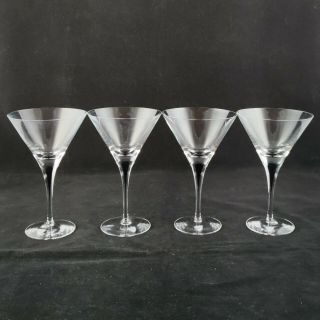 Orrefors Intermezzo Black Set Of 4 Martini Glasses (q0051)