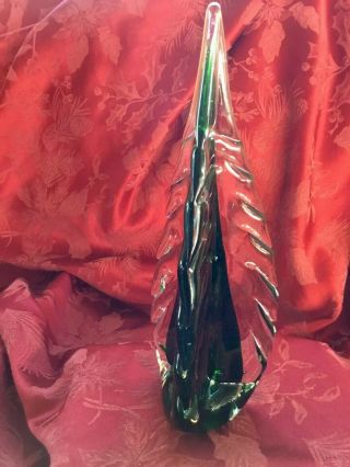FLAWLESS Exquisite MURANO Italy Glass 12” Crystal CHRISTMAS TREE Sculpture 2