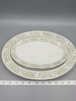 2 Sterling Springtime Spring Time Floral Taihei China Japan Serving Dishes Oval