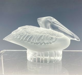 Lalique France French Frosted Crystal Pelican Sea Bird Signed Glass Figurine Tkl