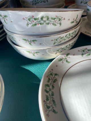 Gibson Everyday Holly Berry Christmas Charm Set of 33 piece dinnerware 3