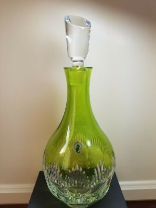 Waterford Crystal Mixology Lime Green Decanter With Stopper Signed O 