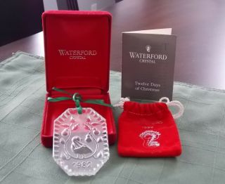 Waterford Crystal Ornament 1982 Partridge In A Pear Tree 12 Days Of Christmas