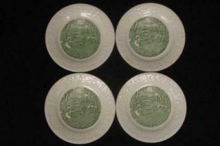 Set Of 4 Vintage Taylor Smith & Taylor 6 1/2 " Dessert Plates Pastoral Pattern