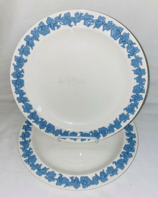 2 Wedgwood Queensware Lavender Blue On Cream 9 1/4 " Luncheon Plates