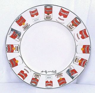 Andy Warhol,  Block Pop Dinner Plate,  Campbell’s Soup Can Art Dish W/ Tag