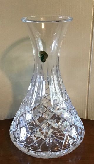 Signed Waterford Lismore Pattern Irish Cut Crystal Carafe 28oz Wine Decanter 9 " T