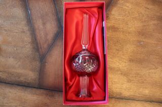 Waterford Crystal Clarendon Ruby Red Christmas Tree Topper Ornament