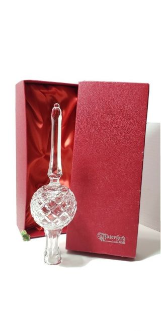 Waterford Crystal Gorgeous Christmas Tree Topper Ornament 10.  25 " W Box