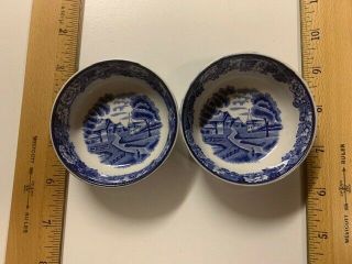 Vintage Set Of 2 Woods Ware Enoch Woods English Scenery Mini 3” Trinket Dishes