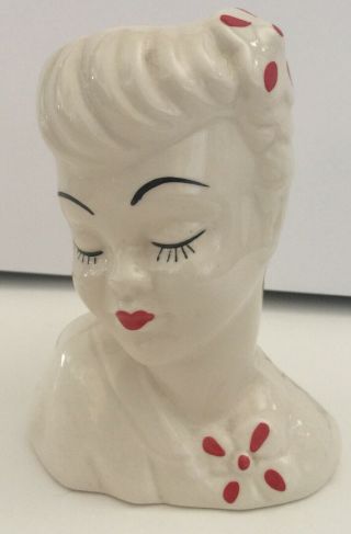 Vintage " Glamour Girl " Lady Head Vase Napco Ceramics 1950s - 60s