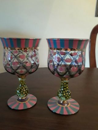 Mackenzie - Childs Circus Rose Arbor Wine Glasses Set Of 2