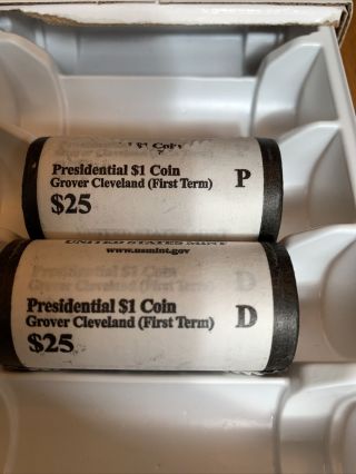 2012 P & D Grover Cleveland $1 Presidential Dollar Roll Set