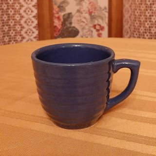 Vintage Bauer Pottery Ring Ware Royal Blue Cup Ringware Navy