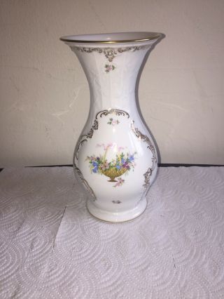 Rosenthal Sanssouci Rococo 9” Vase With A Flower Basket Pattern