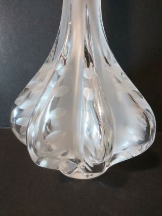Lalique France Marie Claude Lalique Frosted Crystal Vase 2