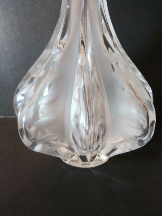 Lalique France Marie Claude Lalique Frosted Crystal Vase 3