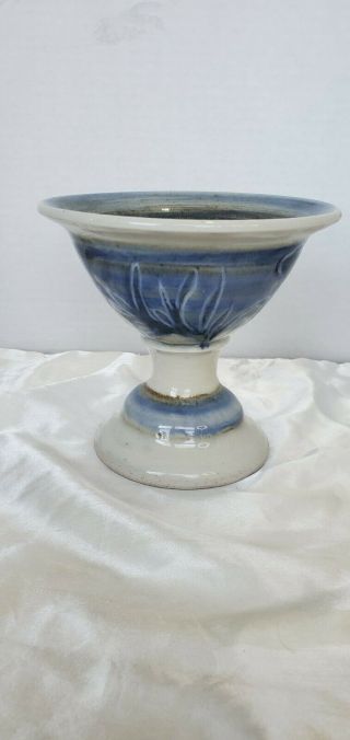 Vgc - Handmade Ceramic Art Pottery Cup Goblet Chalice Or Pedestal Dish