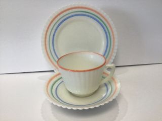 Mcbeth Evans Cremax " Petalware " Cup,  Saucer And 8 " Plate