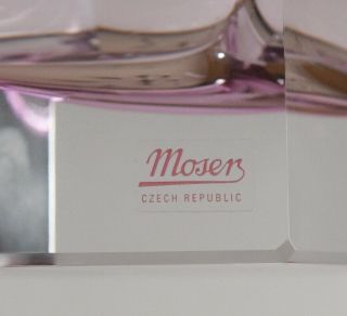 Large Mid - Century Modern MOSER Czech Art Glass Purple Gradient 9 7/8 