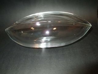 Steuben Lead Glass Crystal Folded Rolled Rim Bowl 9 3/4 
