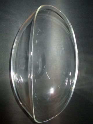 Steuben Lead Glass Crystal Folded Rolled Rim Bowl 9 3/4 
