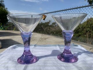 Fire And Light Lavender Martini Glasses - Pair