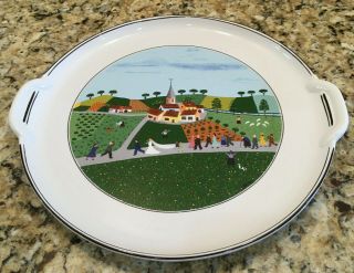 Villeroy & Boch Design Naif Wedding Platter 12.  5 " Handled Cake Plate