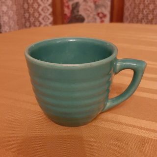Vintage Bauer Pottery Ring Ware Jade Green Cup Ringware Turquoise Aqua