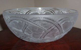 Lalique France Pinsons or Finches Birds Glass Bowl - 9 1/4 