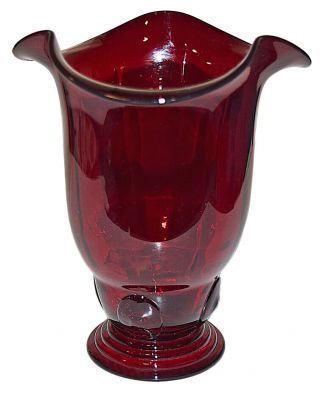 Martinsville Moondrops Ruby Crimped Vase