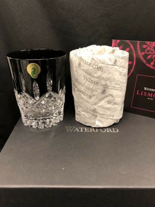 Waterford Crystal Black Lismore Double - Old Fashioned Tumbler Pair Brand New&box