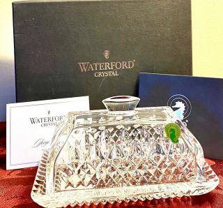 Waterford Crystal Lismore Covered Butter Dish Signed By Jorge Perez “new”