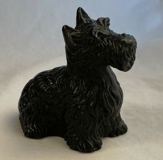 Daum Crystal Pate De Verre Dog Black Highland Terrier Westie Scottie Figurine