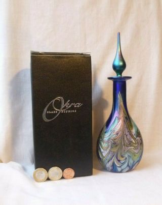 Okra Studio Glass Scent Bottle 2005 " Stream " R.  P.  G - Signed.