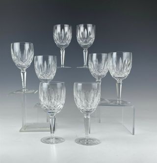Set Of 8 Waterford Deep Cut Crystal Kildare Pattern 7 " Water Glasses Nr Sjs