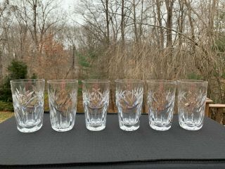 Set Of 6 Vintage Waterford Crystal Ashling Pattern Tumbler Glasses 12 Oz.