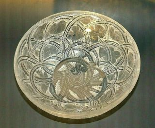 Lalique Crystal Pinsons Frosted And Clear Birds Bowl 9 1/4 " Signed