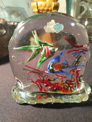 Italian Murano Cenendese Barbini Fish Glass Sculpture