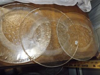 Kosta Boda Ann Goran Warff Glass Crystal Clear 3 Fish Flounder Plates 10 "