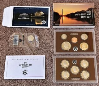 2020 - S Us Proof Coin Set Including Special Edition " W " Nickel,  And Ogp